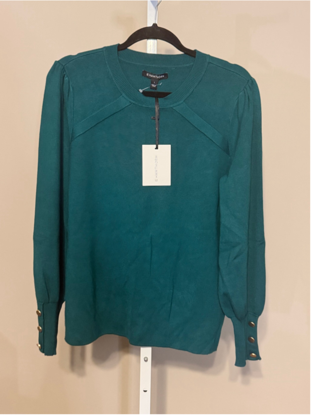 Women's 41 Hawthorn Green Long Sleeve Crew Neck Sweater Size L